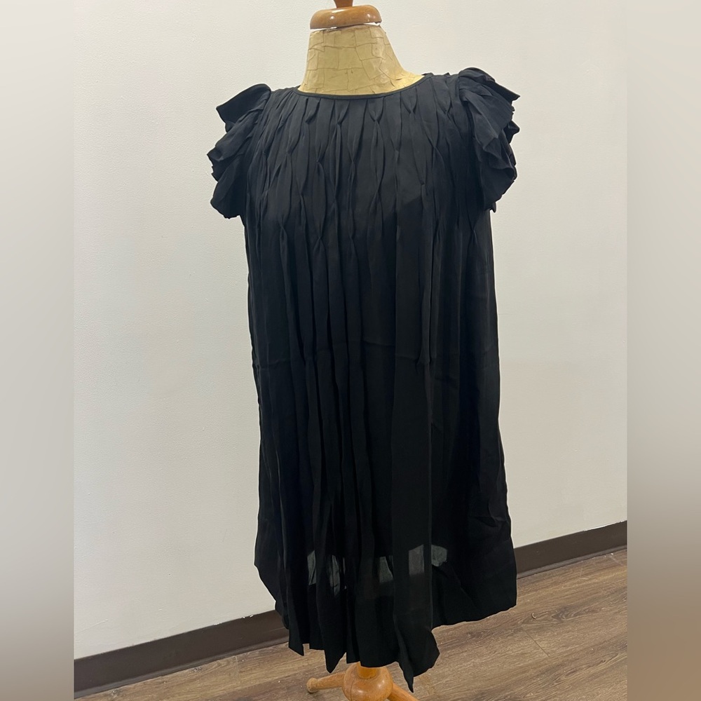 Nicole Miller Elegant Black Pleated Dress
